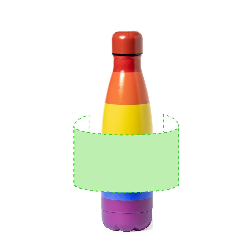 Branding diagram for Stainless steel drinking bottle, 790 ml Jedet – Around the body