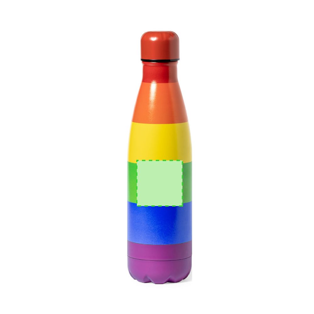 Branding diagram for Stainless steel drinking bottle, 790 ml Jedet – Front, central
