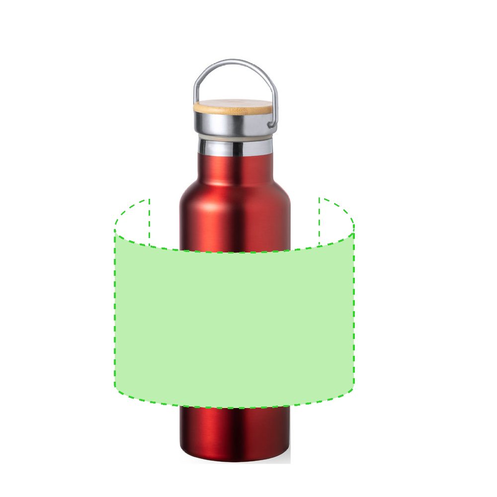Branding diagram for Stainless steel thermal bottle, 500 ml Naxel – Around the body