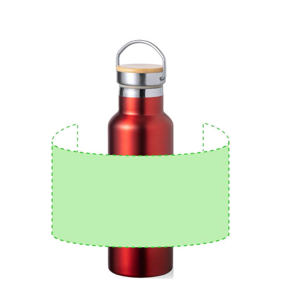 Branding diagram for Stainless steel thermal bottle, 500 ml Naxel – Around the body