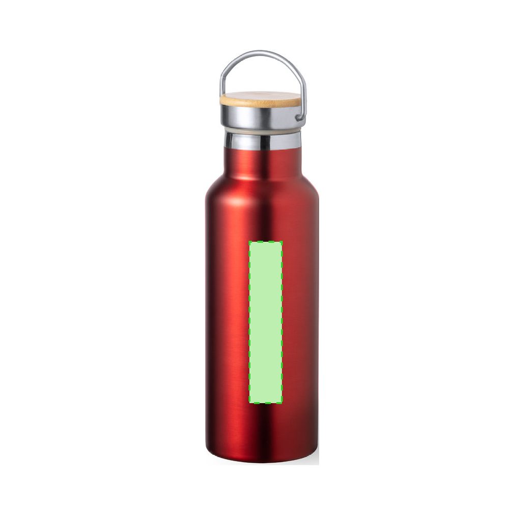 Branding diagram for Stainless steel thermal bottle, 500 ml Naxel – Front, central