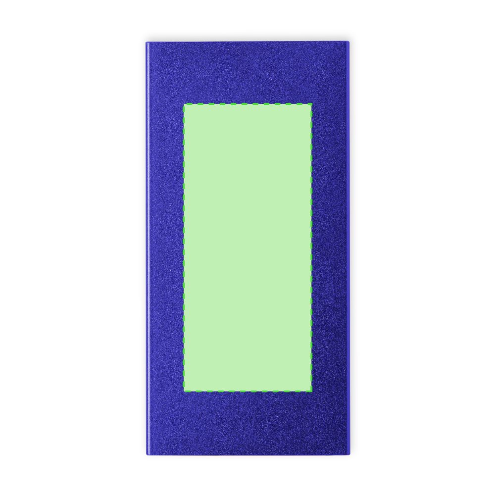 Druckskizze für Powerbank aus recyceltem Aluminium, 4.000 mAh Ginval – Seite A, mittig