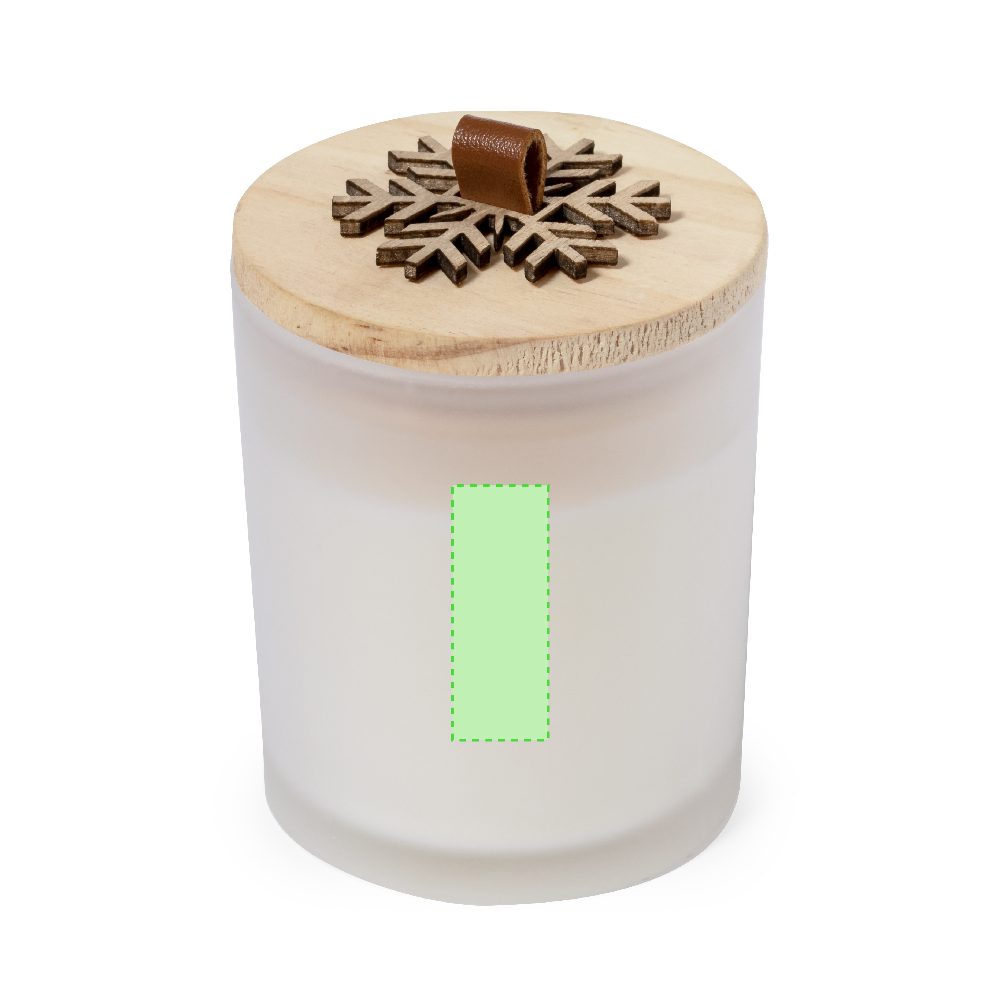 Branding diagram for Glass scented candle Lilnax – Front, central