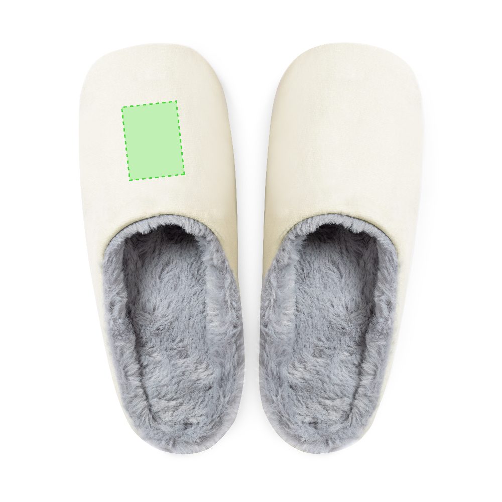 Branding diagram for Cotton slippers Coulter – Left-handed shoe span