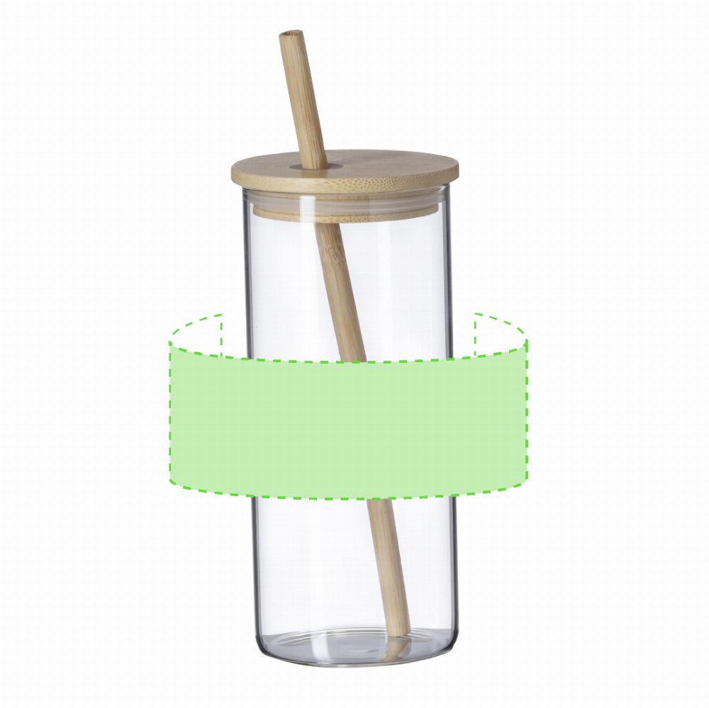 Branding diagram for Drinking cup of borosilicate glass, 450 ml Zilber – Around the body