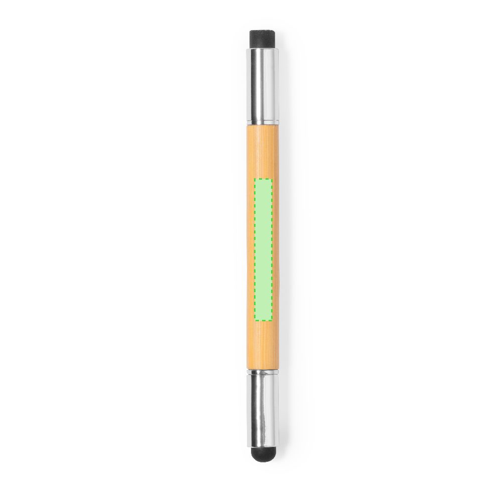 Branding diagram for 2 in 1 ballpoint pen with eternal pencil of bamboo Zack – Area 1