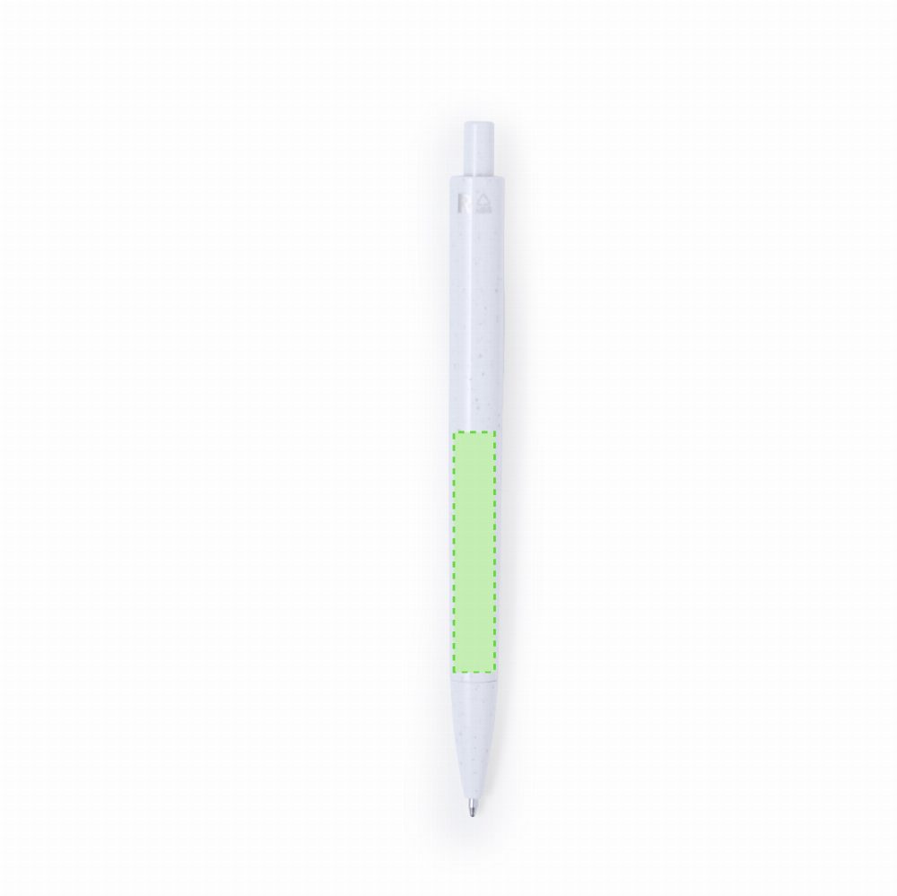 Branding diagram for Ballpoint pens of recycled ABS, with printing mechanism Caleb – Area 3