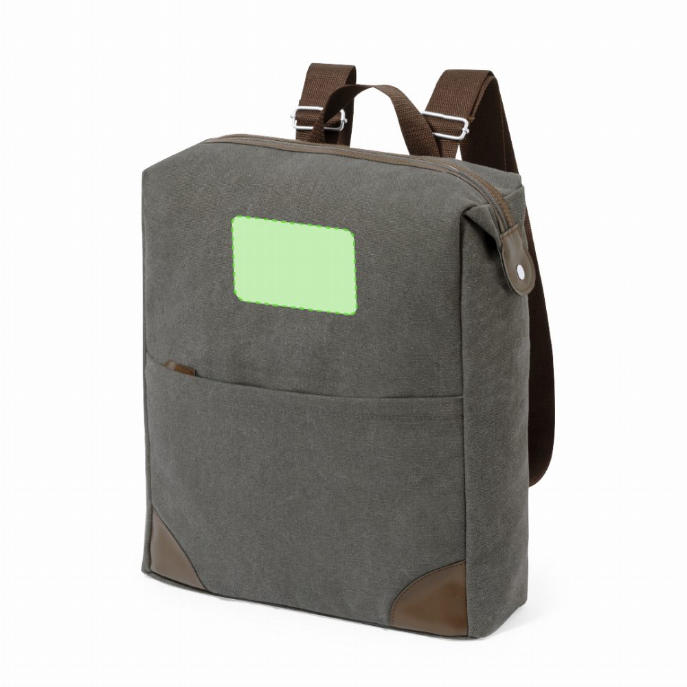 Branding diagram for Laptop backpack made of artificial leather, 10 inches Grant – Top top top