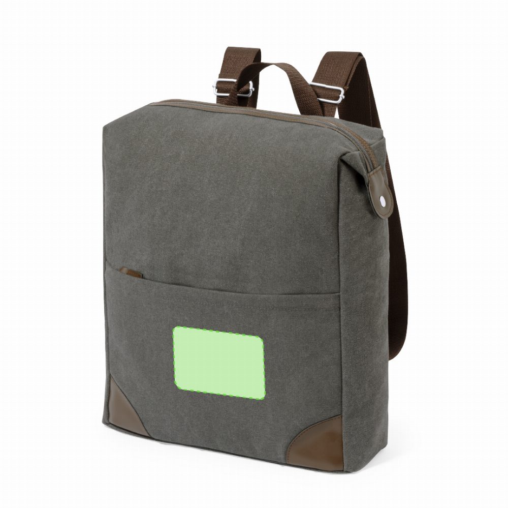 Branding diagram for Laptop backpack made of artificial leather, 10 inches Grant – Lower area