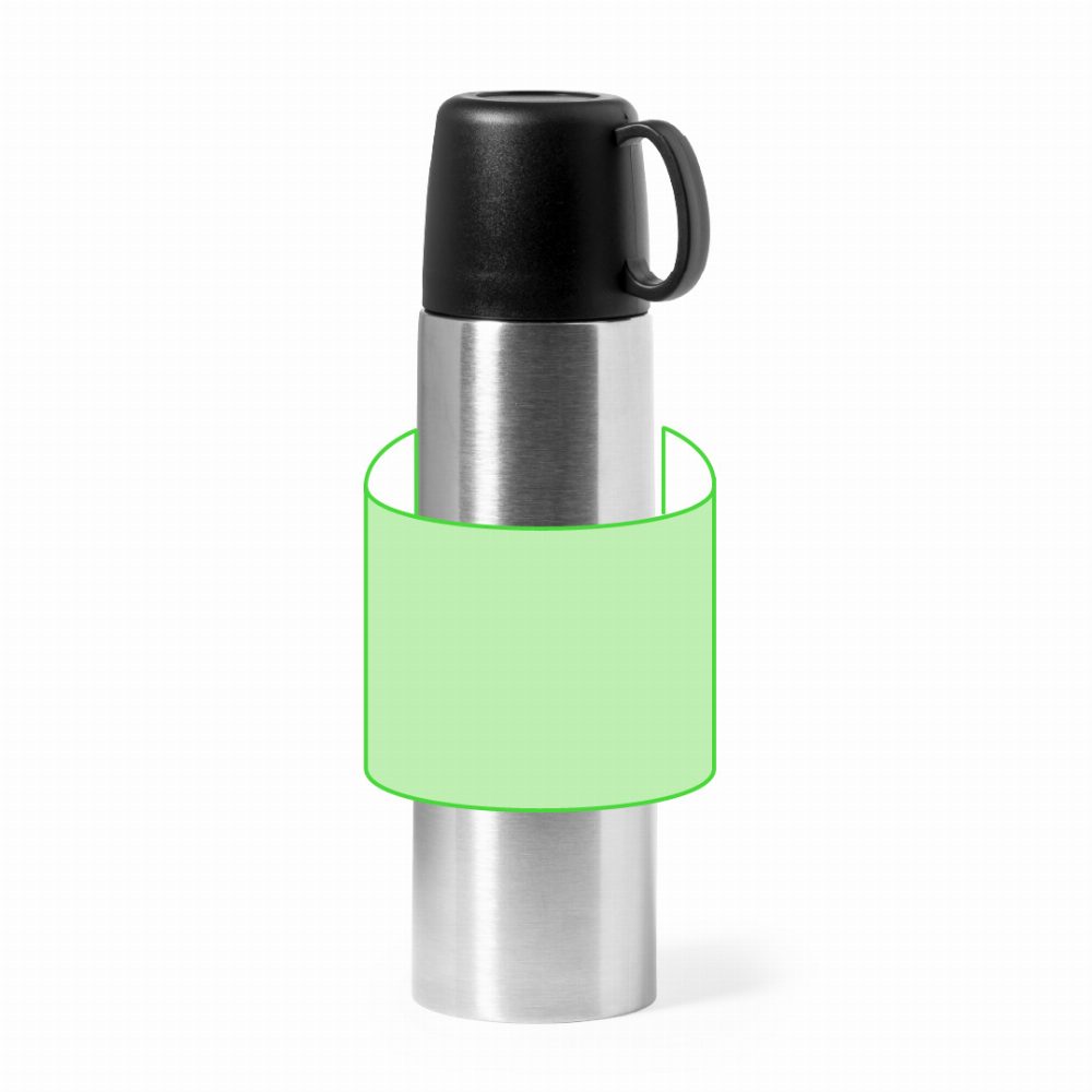 Branding diagram for Stainless steel thermal bottle, 500 ml Tibber – Around the body