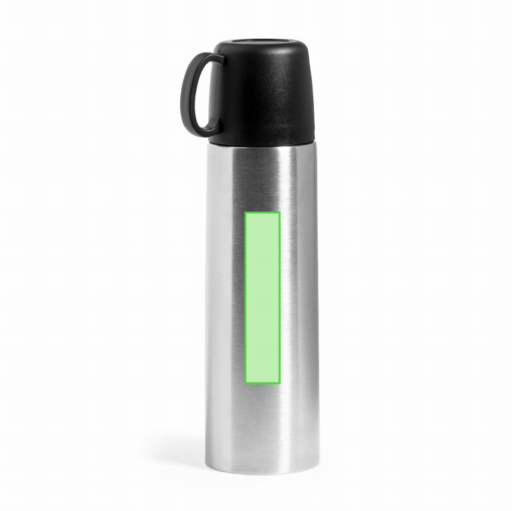 Branding diagram for Stainless steel thermal bottle, 500 ml Tibber – Area 9