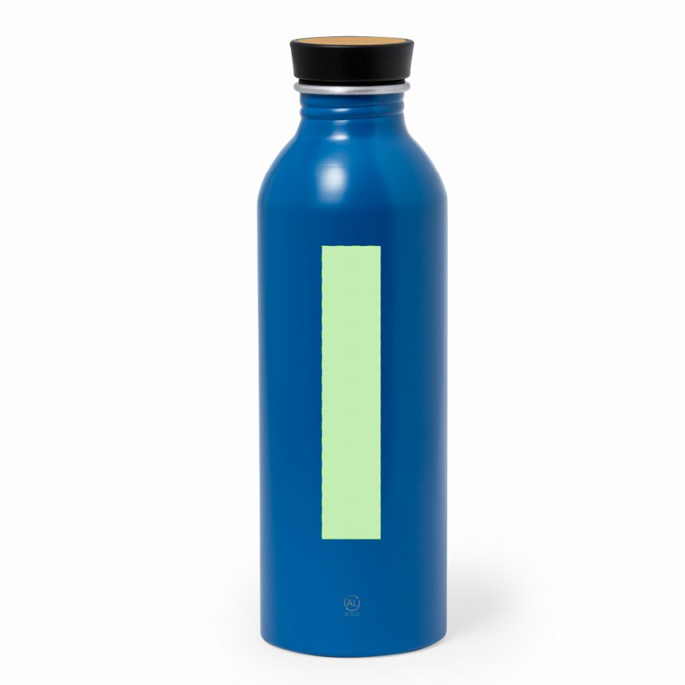 Branding diagram for Recycled aluminium drinking bottle, 550 ml Claud – Front, central