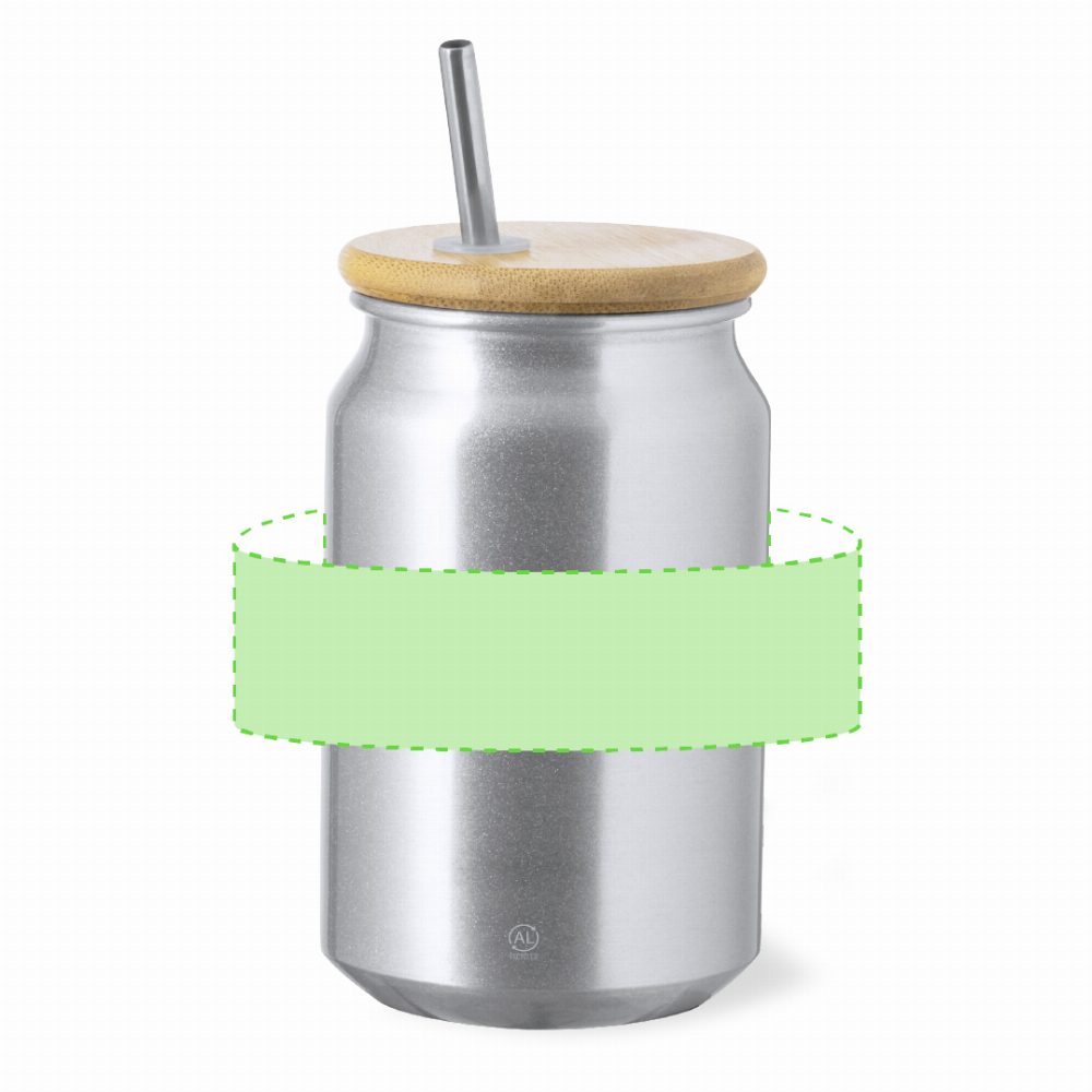 Branding diagram for Drinking cups of recycled aluminium, 430 ml Audrey – Around the cup