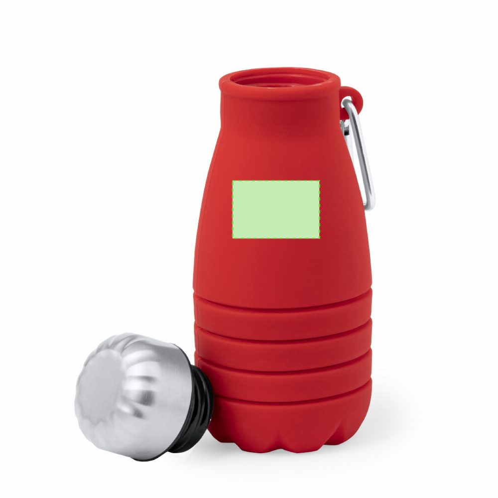 Branding diagram for Folding water bottle of silicone, 550 ml Fael – Front