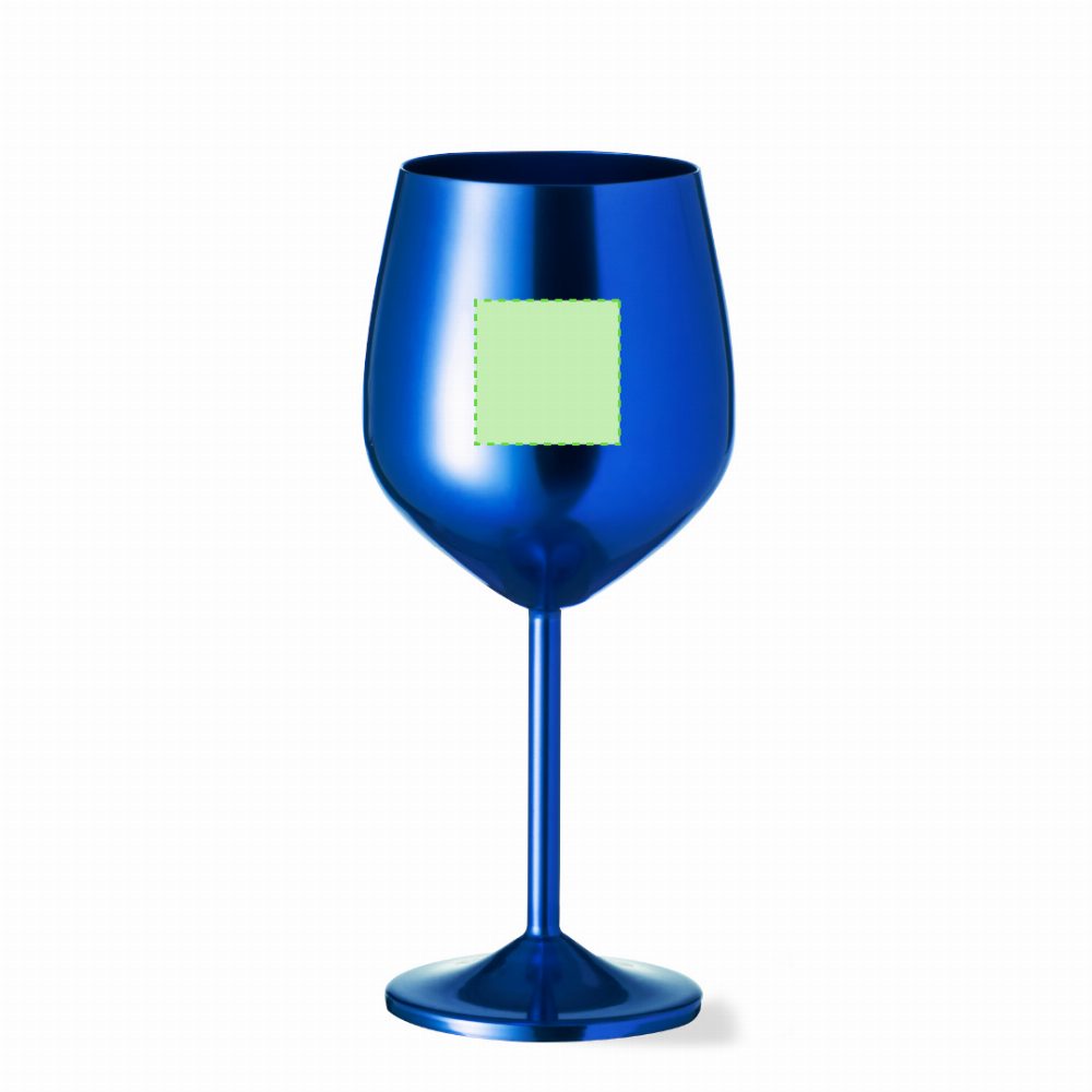Branding diagram for Aluminium wine glass, 540 ml Arlene – Central marking surface