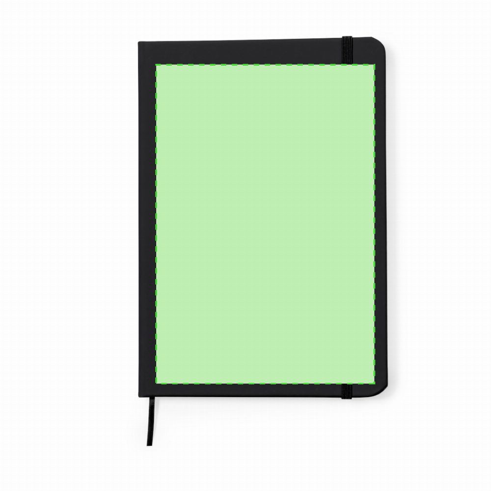 Branding diagram for Notebook made from recycled PU Zimax – Cover