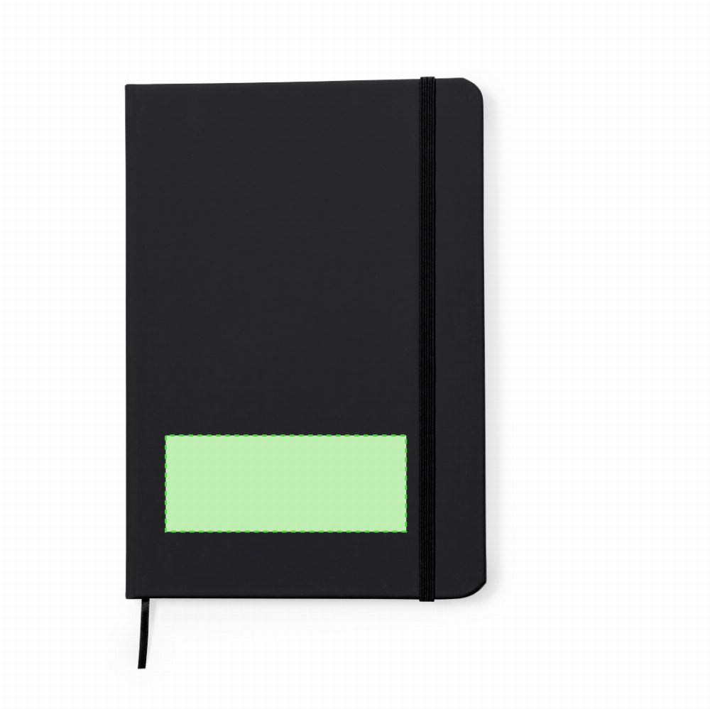 Branding diagram for Notebook made from recycled PU Zimax – Cover