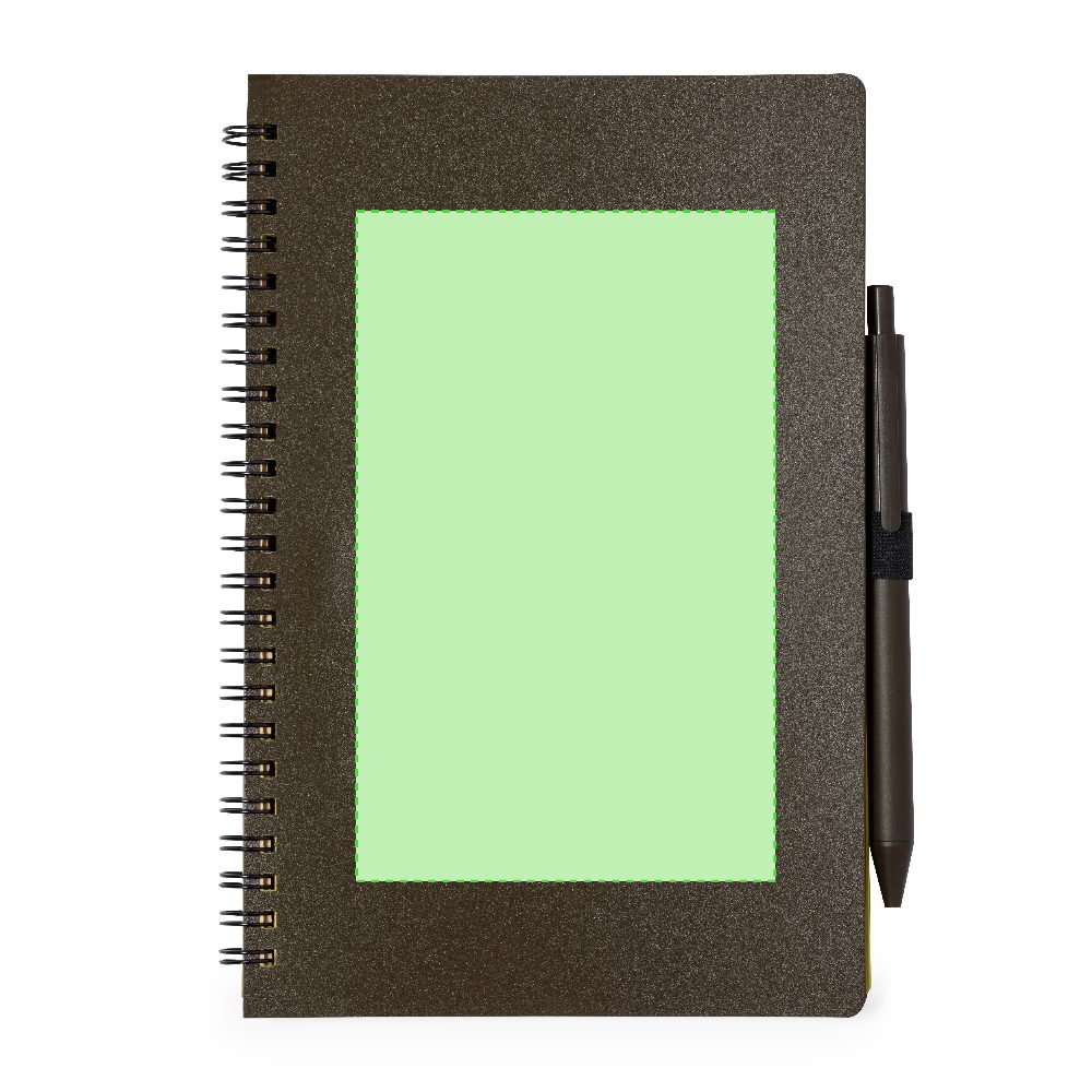 Branding diagram for Coffee fibre spiral notebook Alanna – Cover
