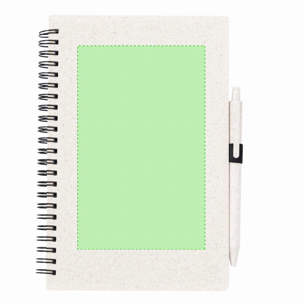 Branding diagram for Wheat straw spiral notebook Emily – Cover