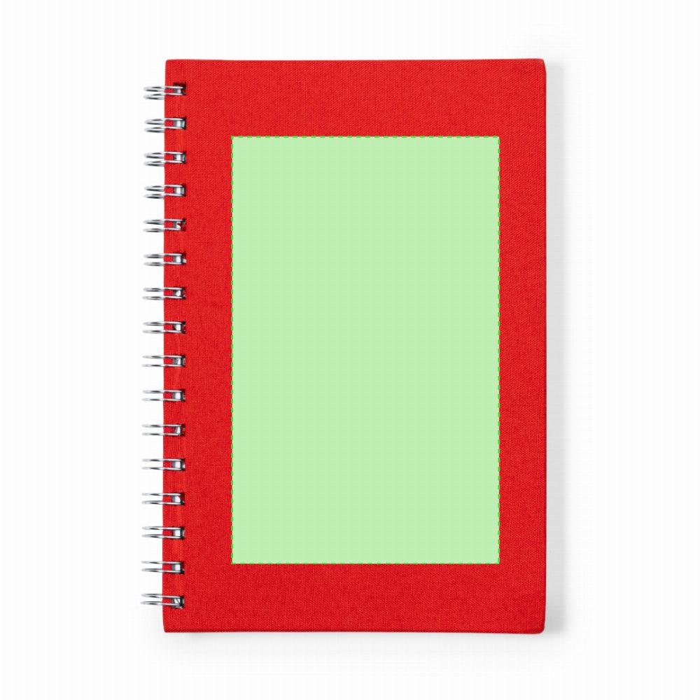Druckskizze für Spiralnotizbuch aus RPET, A5 Kimberly – Einband