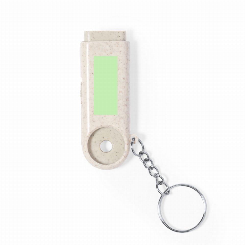 Branding diagram for Shopping cart chip key rings of wheat straw Evelyn – Front