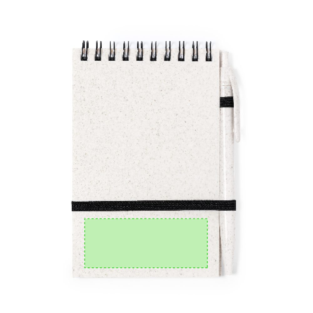 Branding diagram for Wheat straw spiral notebook Fanny – Concentrated, low elastic