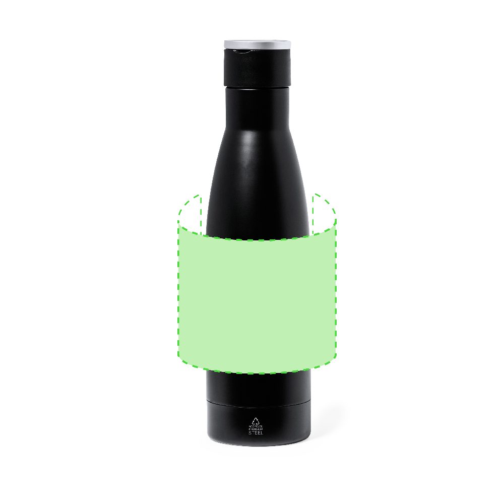 Branding diagram for Gift set with thermal bottle, notebook, pen and umbrella Gregory – Around the body