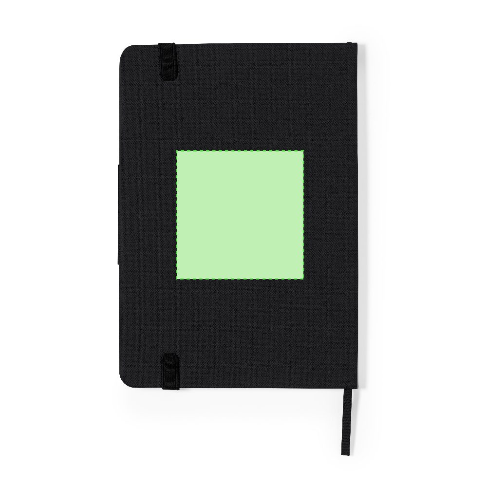 Branding diagram for Gift set with thermal bottle, notebook, pen and umbrella Gregory – On the back of the book