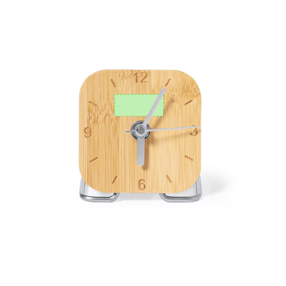 Branding diagram for Table clock of bamboo Eciko – Centred on