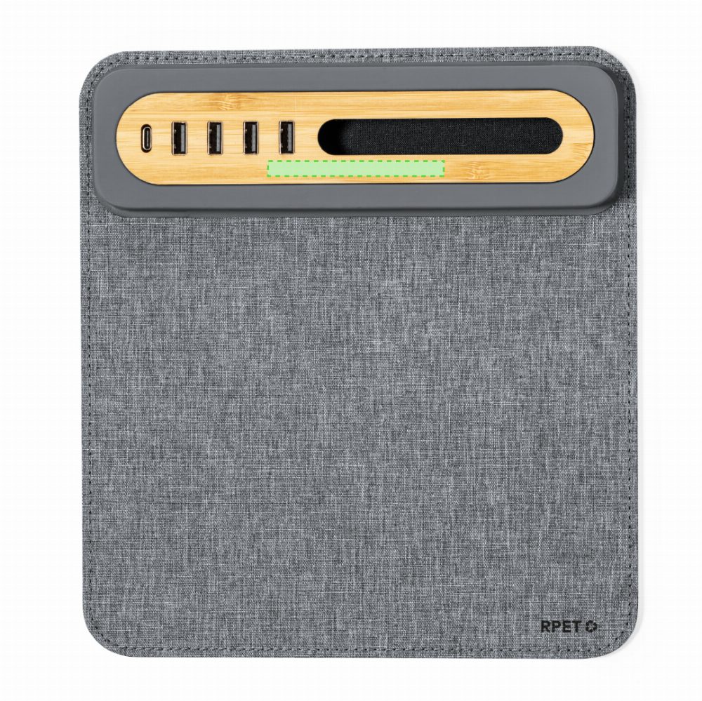 Branding diagram for Mousepad with USB Hub from RPET Craig – Top top top