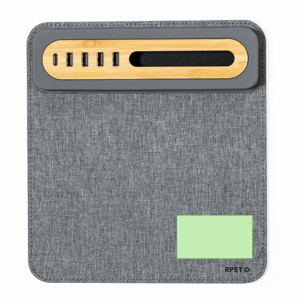 Branding diagram for Mousepad with USB Hub from RPET Craig – Corner area