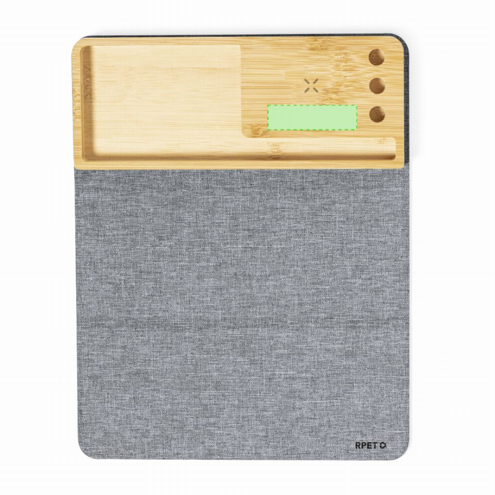 Branding diagram for Mousepad with mobile phone holder and storage from RPET Hossian – Top top top