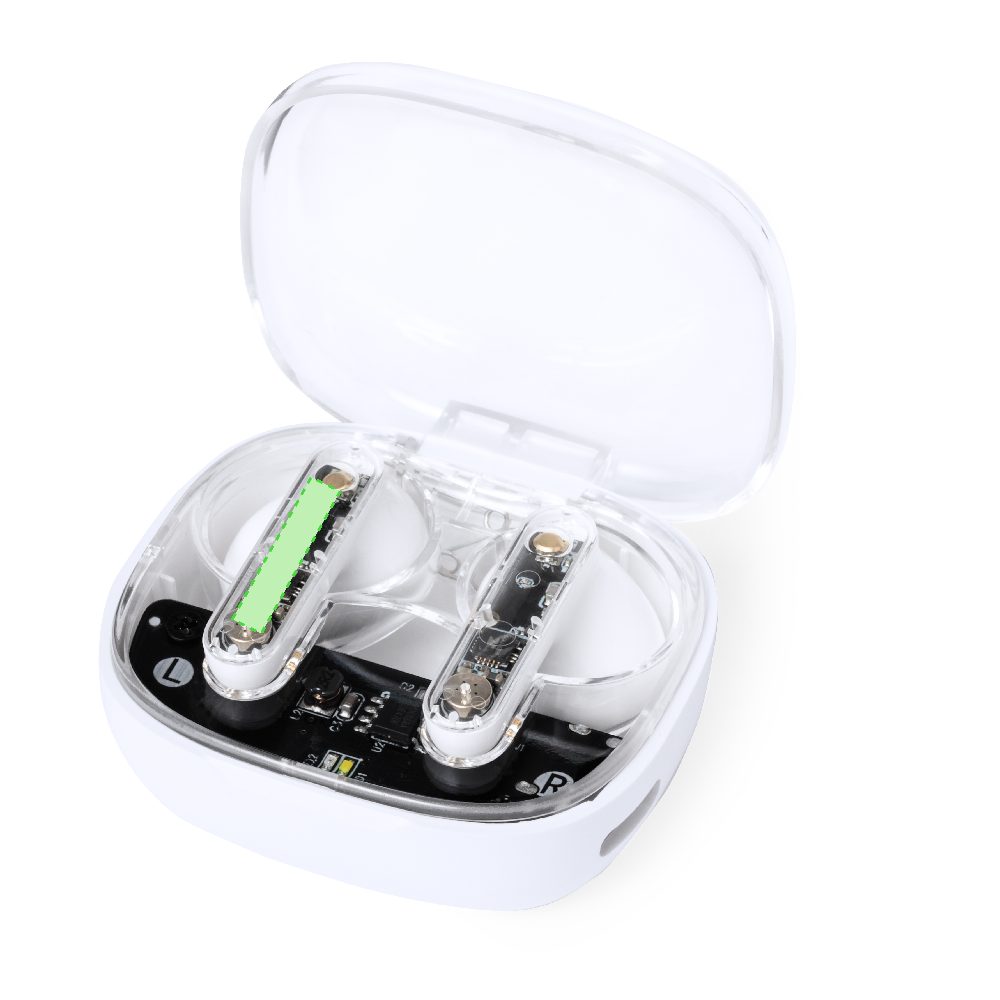 Branding diagram for Bluetooth in Ear Headphones Webex – On the left and on the right
