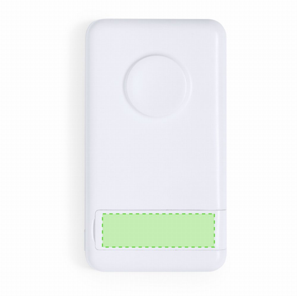 Branding diagram for Powerbank 5,000 mAh Barry – In the rectangular recess