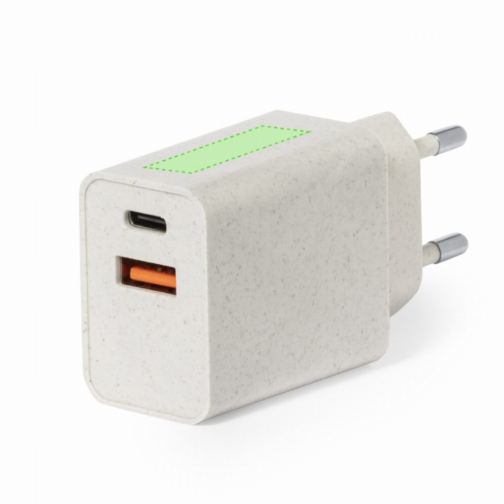 Branding diagram for Wheat straw USB charger Avery – Centred on