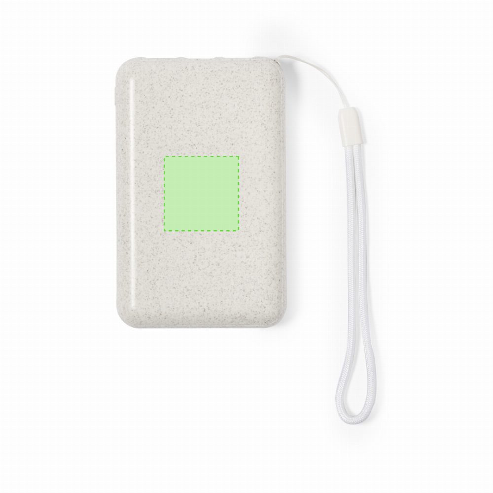Branding diagram for Solar Powerbank 5,000 mAh Dawson – Rearwards