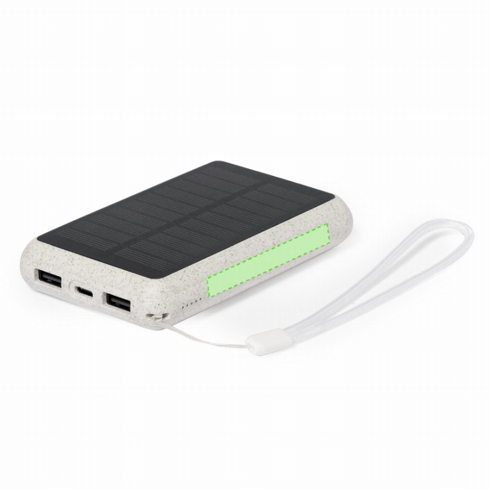 Branding diagram for Solar Powerbank 5,000 mAh Dawson – lateral surface