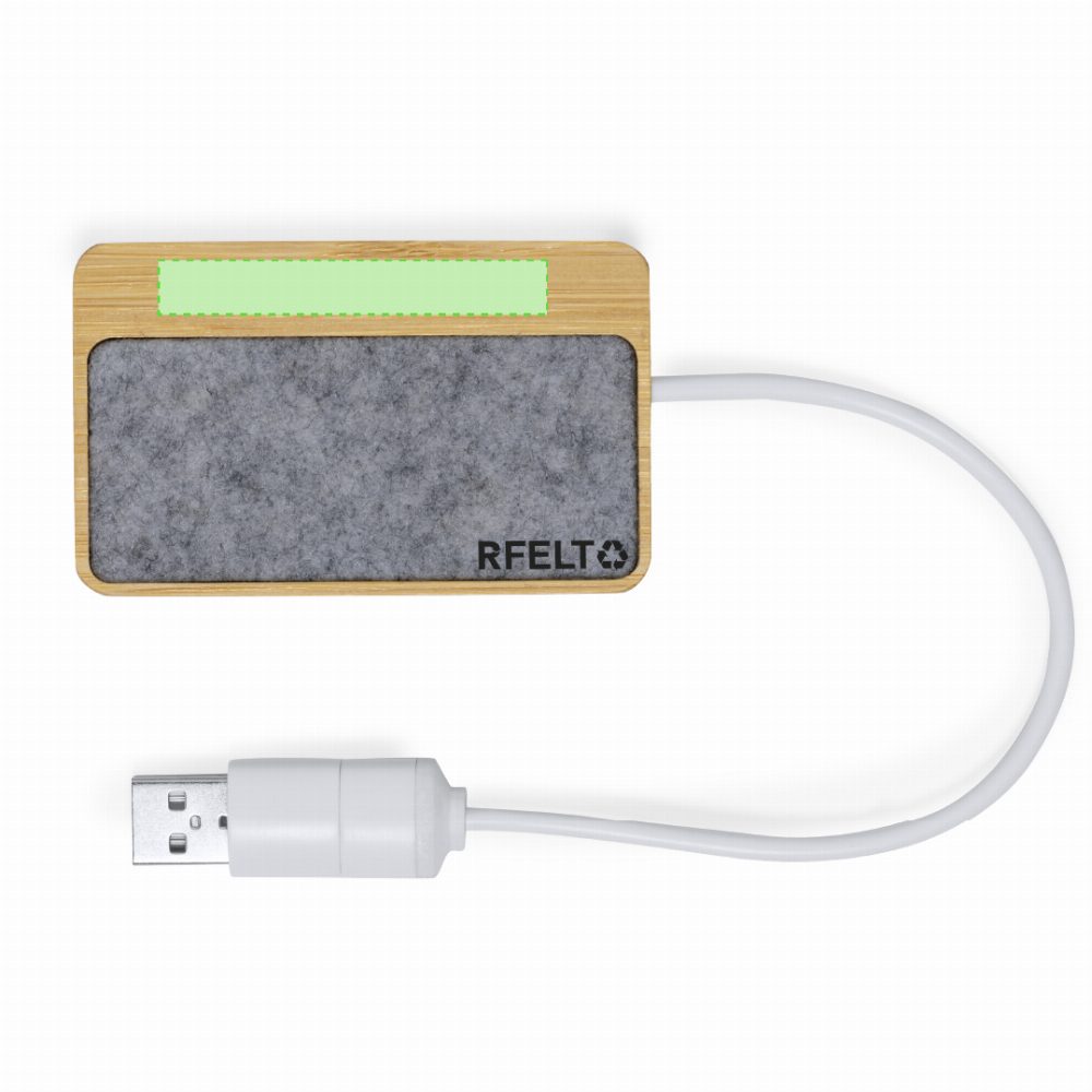 Druckskizze für USB Hub aus RPET Filz Barney – oberer Bereich