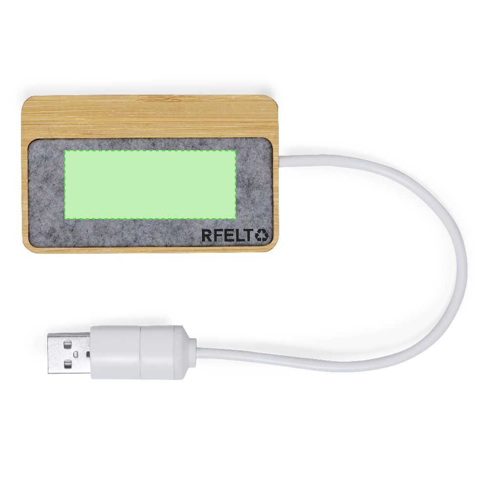 Druckskizze für USB Hub aus RPET Filz Barney – Im Filter