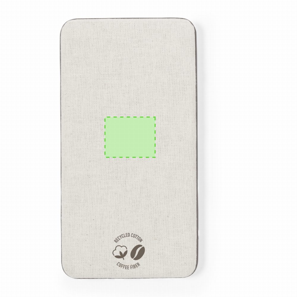 Branding diagram for Powerbank made of coffee fibers, 5,000 mAh Mayer – Area 1