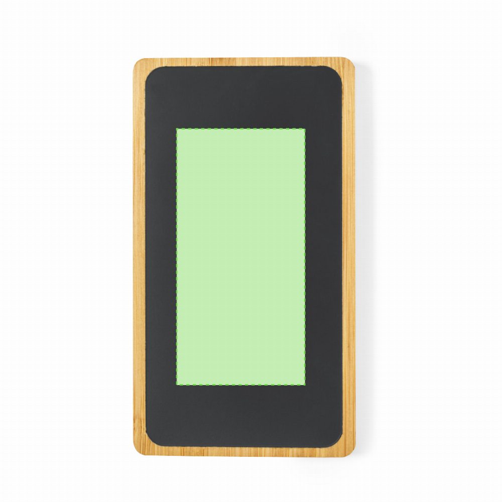 Branding diagram for Powerbank made of bamboo, 5,000 mAh Koby – Front