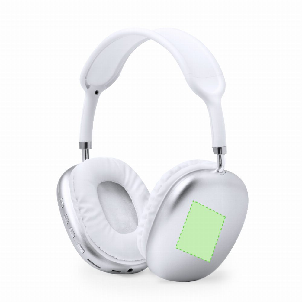 Druckskizze für Bluetooth Kopfhörer Curney – Op het linker en rechter oor