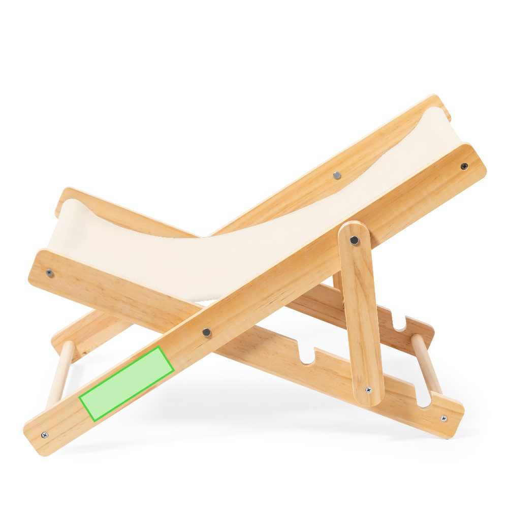 Branding diagram for Wooden pet bed Diny – Area 2