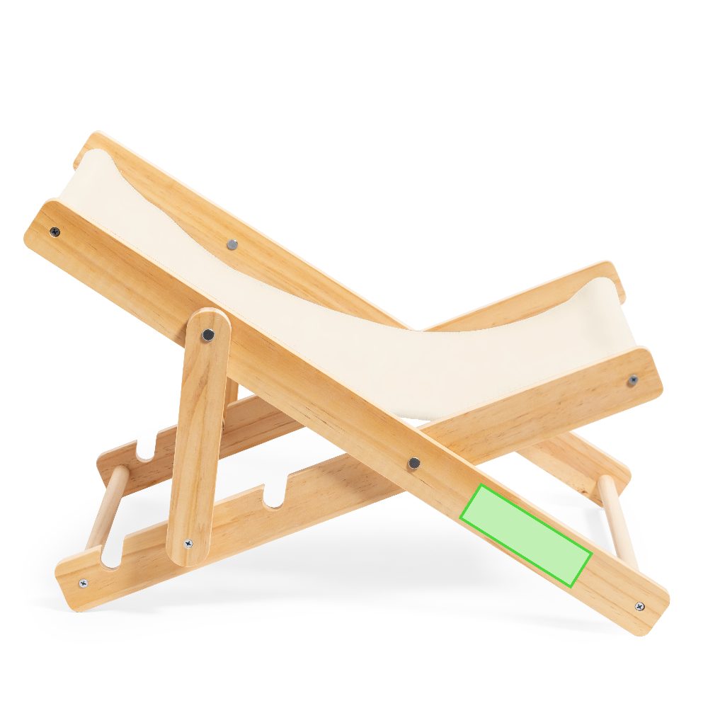 Branding diagram for Wooden pet bed Diny – Area 1