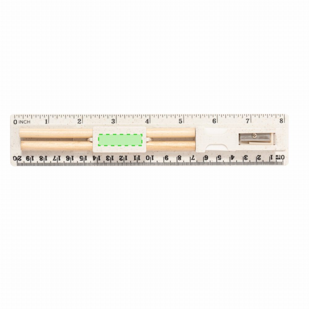 Branding diagram for Writing set with pencils, erasers and rulers Frensi – Area 1