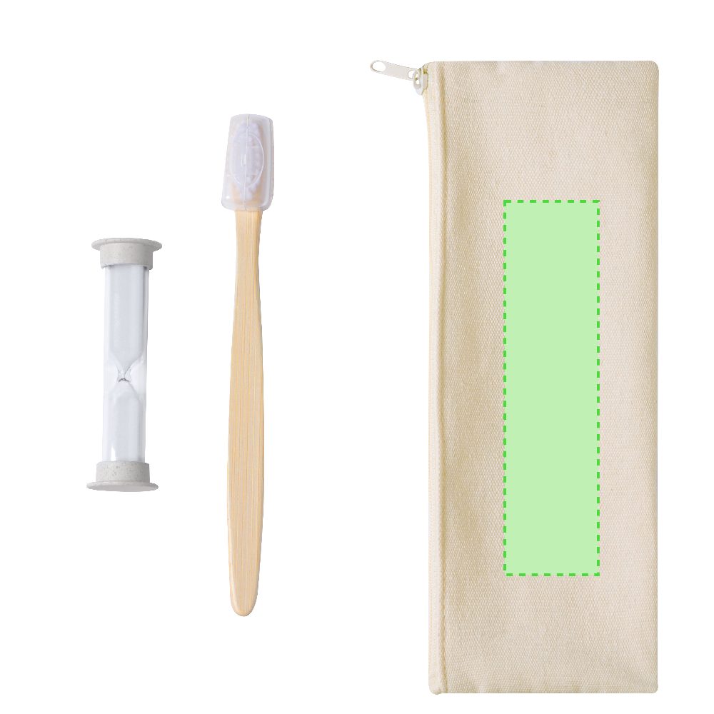 Branding diagram for Dental care kit with hourglass Lowchen – Area 1