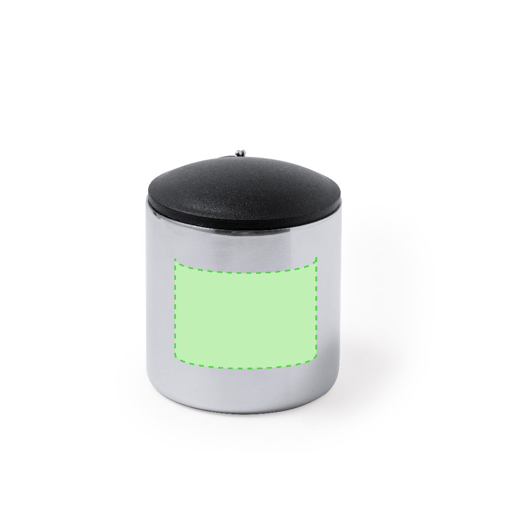 Branding diagram for Stainless steel cup with lid and carabiner 145 ml Melbour – Area 1