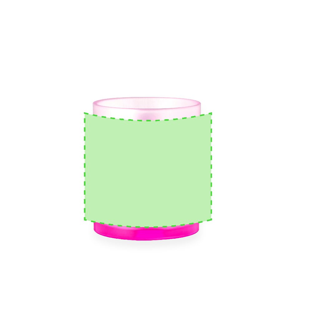 Branding diagram for Glass sublimation cup, 350 ml Osaka – Area 1