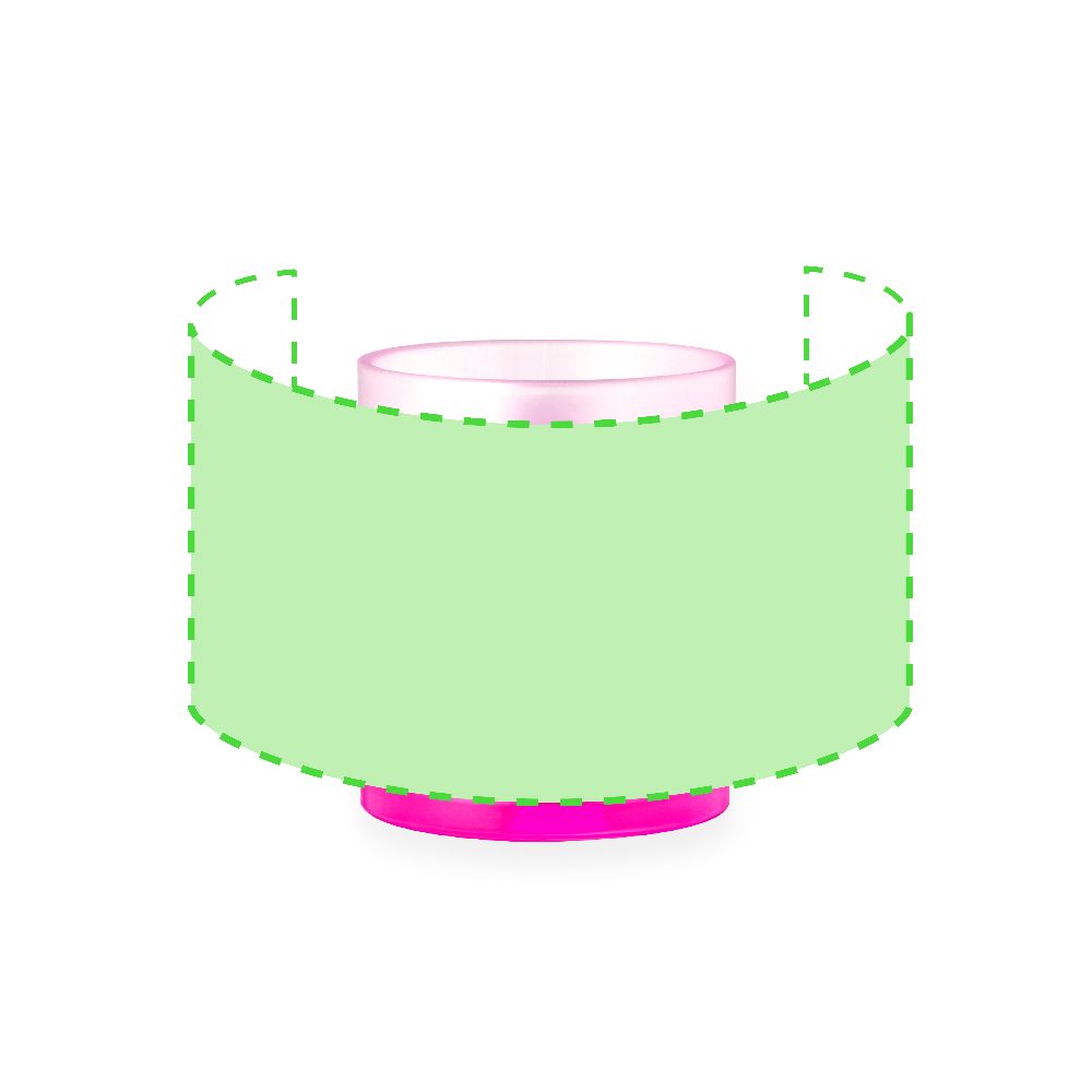 Branding diagram for Glass sublimation cup, 350 ml Osaka – Area 2