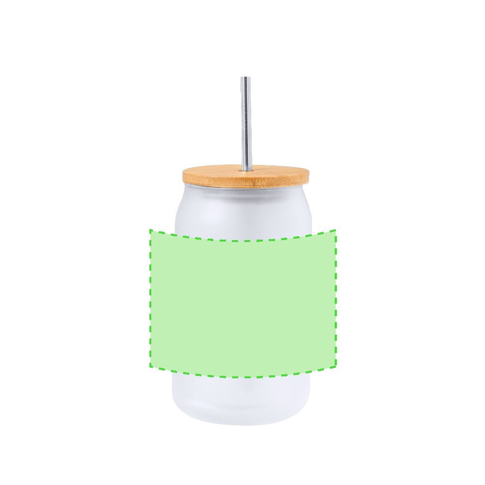 Branding diagram for Glass sublimation drinking cups, 400 ml Fonix – Area 1